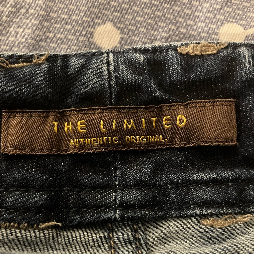 the limited low-rise flare leg dark wash blue denim jeans size 4 y2k - Picture 3 of 8